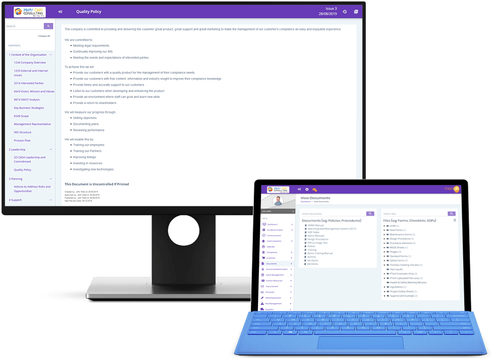 Mango QHSE on Multiple Devices