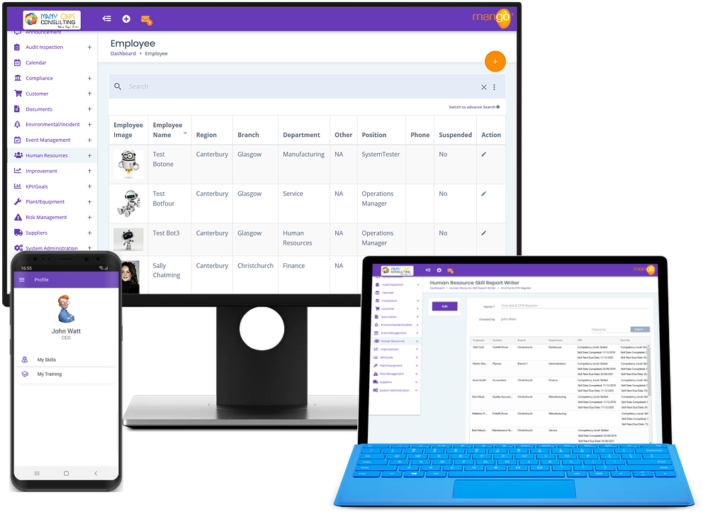 Mango QHSE on Multiple Devices